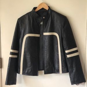 Wilson’s Leather Maxima Black and Cream Jacket Lg